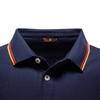 2025 Nuevo Otoño Camiseta Polo de Manga Larga para Hombre Solapa Color Puro Tops Versátiles para Hombre