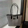 Gran Capacidad Rayas Simples Bloques de Color de Moda 2026 Nuevo Estilo Coreano Nailon Moderno Casual Bolso de Hombro Tote