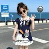 Vestido de Policía Conejo Estilo Academia para Niñas Ropa de Verano Infantil 2026 Nuevo Sin Mangas Súper Bonito Cuello Solapa Vestido de Princesa