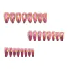 Rombos Multifacéticos Estéreo 3D Fantasma Metal Galvanizado Brillante Manicura Moda Europea y Americana Cabeza Redonda Almendra Rosa Uñas Postizas