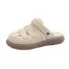 2026 Zapatillas de Nuevo Estilo Estilo Bosque para Verano, Sandalias Semi-Artísticas de Punta Cerrada para Mujer, Sandalias Romanas de Doble Uso con Suela Gruesa y Diseño Hueco