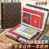 Bolsa de Almacenamiento de Documentos Familiares, Carpeta de Cuero Engrosado A4 con Portatarjetas, Certificado de Nacimiento, Cubierta Protectora para Cartilla de Vacunación, Organizador de Documentos