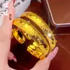 Pulsera de Latón con Recubrimiento de Oro de Alta Retención de Color, Efecto Hielo Brillante, Forma de Joroba, Anillo Sencillo Dorado Brillante para Mujer, Pulsera de Oro con Diseño de Escamas de Dragón