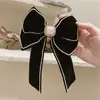 Horquilla con lazo de terciopelo para otoño e invierno de Corea 2021, accesorio para el cabello con pinza para cola de ponche y diamantes de imitación para mujer