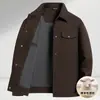 Jaqueta Masculina 2026 Outono/Inverno Mistura de Lã de Ovelha Gola Reversível Estilo Workwear Casual de Negócios Para o Dia a Dia Casaco Grosso para Homens Jovens e de Meia-idade