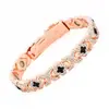 Pulsera Magnética Popular Redonda de Diamantes Completos Transfronteriza Moda Europea y Americana Cierre de una Sola Fila Pulsera Magnética Antiestática para Mujer en Stock