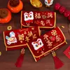Sobres Rojos de Terciopelo Danza del León de Año Nuevo, Llenos de Buena Fortuna, Paz, Alegría y Felicidad, Festival de Primavera, Bolsita de Dinero de Año Nuevo, Sobre de Dinero de la Suerte