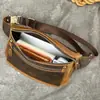 Bolso de Pecho para Hombre Marant de Cuero Genuino, Bolso de Cuero de Caballo Loco de Primera Capa Retro de Gama Alta para Hombre, Riñonera Casual y Versátil para Hombre, Moderno