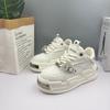 Heyang Nuevos Tenis de Moda Versátiles de Diseño Blanco Unisex para Pareja con Suela Gruesa y Aumento de Altura