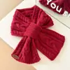 Cachecol Pequeno de Tricô Trançado Estilo Coreano Ins para Mulheres, Aquecedor de Pescoço Curto Quente para Outono e Inverno, Cachecol de Fio Cruzado Cor Sólida