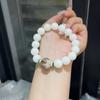 Pulsera de Garra de Gato de Carbón Gato Raíz de Bodhi Pulsera Femenina Jade Blanco Bodhi Niña Juega Pulsera Bodhi de Mano