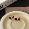 Dulces Aretes de Otoño e Invierno con Flocking de Lunares, Mariposa, Perla y Diamante para Mujer, Elegantes y Sencillos, de Lujo Ligero y Alta Gama