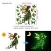 Oferta Nuevo AFG3867 Mariposa Luminosa Niña Verde Adhesivo Transfronterizo Removible Adhesivo de Pared para Cabello