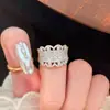 Anillo de Encaje Bordado de Joyería Antigua Lujo Accesible Anillo de Sueño Amoroso de Gama Alta Anillo de Encaje Princesa Diamante Cepillado para Mujer
