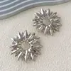 Pendientes de Girasol Minimalistas Retro de Industria Pesada Transfronterizos Europeos y Americanos Metal Exagerados Amazon Ligera Lujo Temperamento Pendientes para Mujer