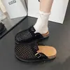 Sandálias Birkenstock de Malha de Cristal Transfronteiriças, Chinelos Birkenstock de Malha Vazada de Uma Tira, Sapatos Baixos Femininos, Chinelos de Rede, Comércio Exterior