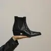 Botines de Piel de Vacuno Lavada Capa Superior 4.5cm/ Botines Chelsea de Piel Genuina Botas Vintage para Ir al Trabajo