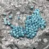 Contas Explosivas de Vidro Cor Pura Rachada de Gelo Azul DIY Artesanal Gelo Transparente Material para Miçangas Acessórios de Pulseira Produtos Semi-Acabados