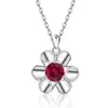 Collar de Plata de Ley S925 con Copo de Nieve y Piedra de Nacimiento de los Doce Meses para Mujer Cadena de Clavícula con Colgante de Flor de Amazon