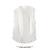 2026 Verano Nuevo Estilo Estilo Hong Kong Talla Grande Chaleco sin Mangas Estilo Americano Chaleco para Hombre Camiseta con Textura de Cuello en V