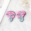 Impresión acrílica de calavera de Halloween con forma de boca de amor para teléfono, accesorios de resina para bricolaje, pendientes y collares.