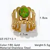 Anillo Yusen de Acero Inoxidable con Piedra Natural Europea y Americana Joyería de Mano para Mujer Nicho Lujo Accesible Anillo de Acero de Titanio que No se Desvanece Joyería Transfronteriza