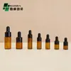 Frasco de essência transparente/marrom 1/2/3/4/5/10/15ML frasco de óleo essencial frasco conta-gotas com tubo de puxar frasco para sub-embalagem de líquido