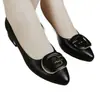 Zapatos de mujer con tacón grueso negro, suela suave de 3 cm, antideslizantes, punta fina, zapatos de trabajo profesionales, transpirables y cómodos, adecuados para madres, tallas 35-41