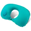 Almohada inflable en forma de U, automática, portátil, para viajes, cuello, avión, viajes al aire libre, Sanbao