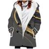 Nuevo abrigo de trench para mujer 2023 estilo europeo y americano venta caliente transfronteriza abrigo con capucha estampado de rayas arcoíris 3D engrosado de invierno