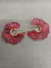 Novos Brincos de Centro de Flor Tecida Personalidade Exagerada Exquisitos Tendência Moda Brincos de Tarraxa Nicho Luxo Leve Joias de Orelha de Ponta Venda por Atacado