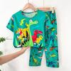 Pijamas infantis meninos finos meninos e meninas verão calças de manga curta médio e grande crianças casa desgaste terno agasalho