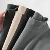 Camiseta Base Versátil Ins-Trendy de Manga Larga de Color Sólido de Doble Cara de Forro Polar para Hombre DeRong 2025 Otoño/Invierno Nuevo de Cuello Alto