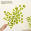 Folhas decorativas artificiais de folhas de ginkgo folhas falsas galhos de plástico flor de seda Banyan folha branco amarelo casamento casamento casamento