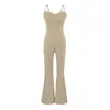 Pantalón de una pieza elegante para mujer con almohadillas en el pecho, Nuevo estilo americano 2026, Sexy, Cintura alta, Corte ajustado, Ligeramente acampanado