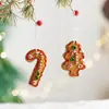 Decoração de Natal transfronteiriça, pingente de homem de gengibre em resina, bengala de gengibre pintada, meias, sinos, enfeites de árvore de Natal
