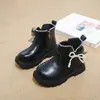 Botas de Cuero para Niños 2026 Otoño Nueva Llegada Botas de Princesa con Lazo para Niñas Estilo Coreano Estilo Dulce Botas Individuales para Niñas Botas Cortas