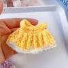 Vestido de Muñeca Belle de 15 cm con Falda de Lazo Ropa de Muñeca de Dibujos Animados Vestir Minifalda de Lana Tejida a Crochet