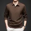 Exportación transfronteriza, Camisa polo para hombre con cuello de gaviota, adecuada para primavera y otoño, casual y versátil, una camiseta de hombre de alta gama