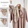 Bufanda de Seda y Lana para Mujer en Otoño e Invierno, Bufanda de Cuello de Alta Gama, Cálida y a Prueba de Frío