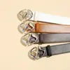 Novo Estilo Ins Retro Fivela Lisa Simples Moda Cinto Logo Fivela de Metal Cinto para Mulheres