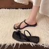 Zapatos Planos de Diseño Nicho Pantuflas para Usar Afuera Sandalias y Pantuflas de Moda Nueva Verano 2025 Zapatos de Mujer