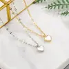 Collar Minimalista de Corazón de Concha Modelo Nuevo 2022 Lujo Ligero Nicho Cadena de Labios Cadena para Clavícula Diseño de Alta Gama para Mujer Verano