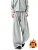 Pantalones Casuales Anchos de Estilo Japonés de Moda para Hombre, Forro Polar de Otoño, Tallas Grandes, Pantalones Casuales Pesados de Moda para Hombre