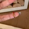 Anillo Oro Anillo de Cola Francés Nicho Estilo Palacio Medieval Sello Libro Rojo Iris Rubí Retro