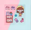 Pegatinas de tarjetas de goo láser de dibujos animados lindos no repetidas material de decoración para cuenta manual infantil pegatinas de placa de goo DIY al por mayor