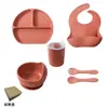 Venta Caliente Transfronteriza Juego de Platos para Bebé Suplemento de Comida para Bebé Plato y Tazón de Silicona Grado Alimenticio Vajilla de Alimentación para Niños Venta al por Mayor
