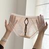 Transparente Malha Contrastante Texturizado Renda Francesa Traseira Oca Roupa Interior Feminina Sexy Meninas Pura Respirável Laço