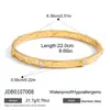 Design Minimalista Aço Inoxidável Ouro 18K Branco Redondo Martelo Redondo Pulseira Joias Atacado