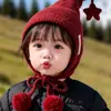 Chapéus Infantis para Outono e Inverno, Chapéus de Lã Tricotados Quentes e Espessos com Proteção para as Orelhas para Meninos e Meninas, Chapéus de Elfo Fofos à Prova de Vento